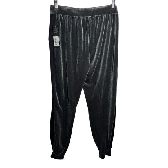PRISMSPORT womens gray graphite velvet track pants size Medium NWT joggers - Picture 4 of 10